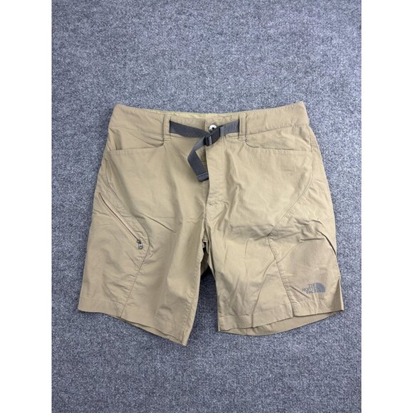 The North Face Shorts Mens 32 Khaki Belted Hiking Zip Pocket Lightweight Trail - Picture 1 of 6